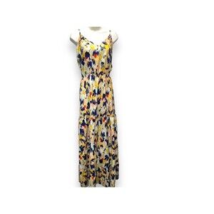 Aqua Maxi‎ Dress Multicolor Empire Elastic Waist Size Medium